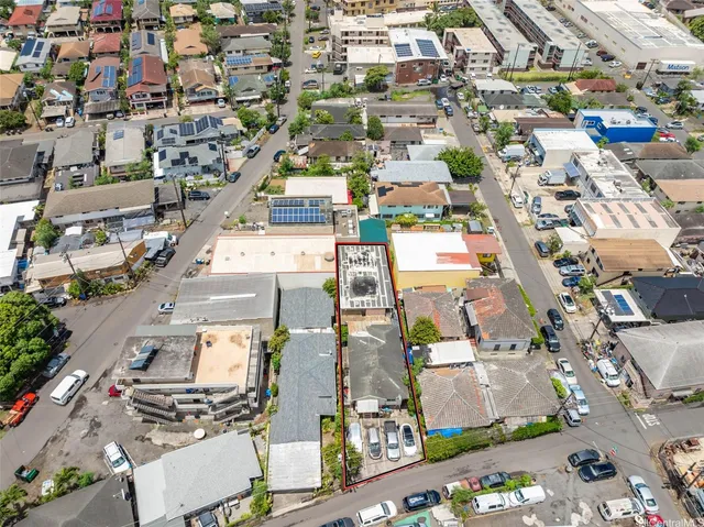 an aerial view of a city