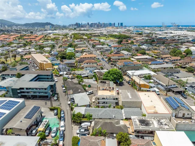 an aerial view of a city