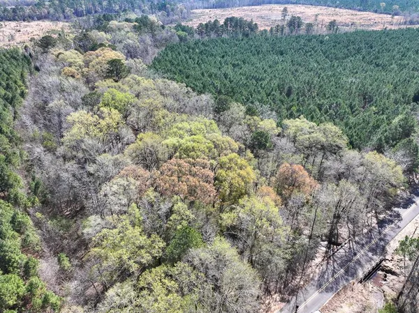 an aerial view of a houses with trees