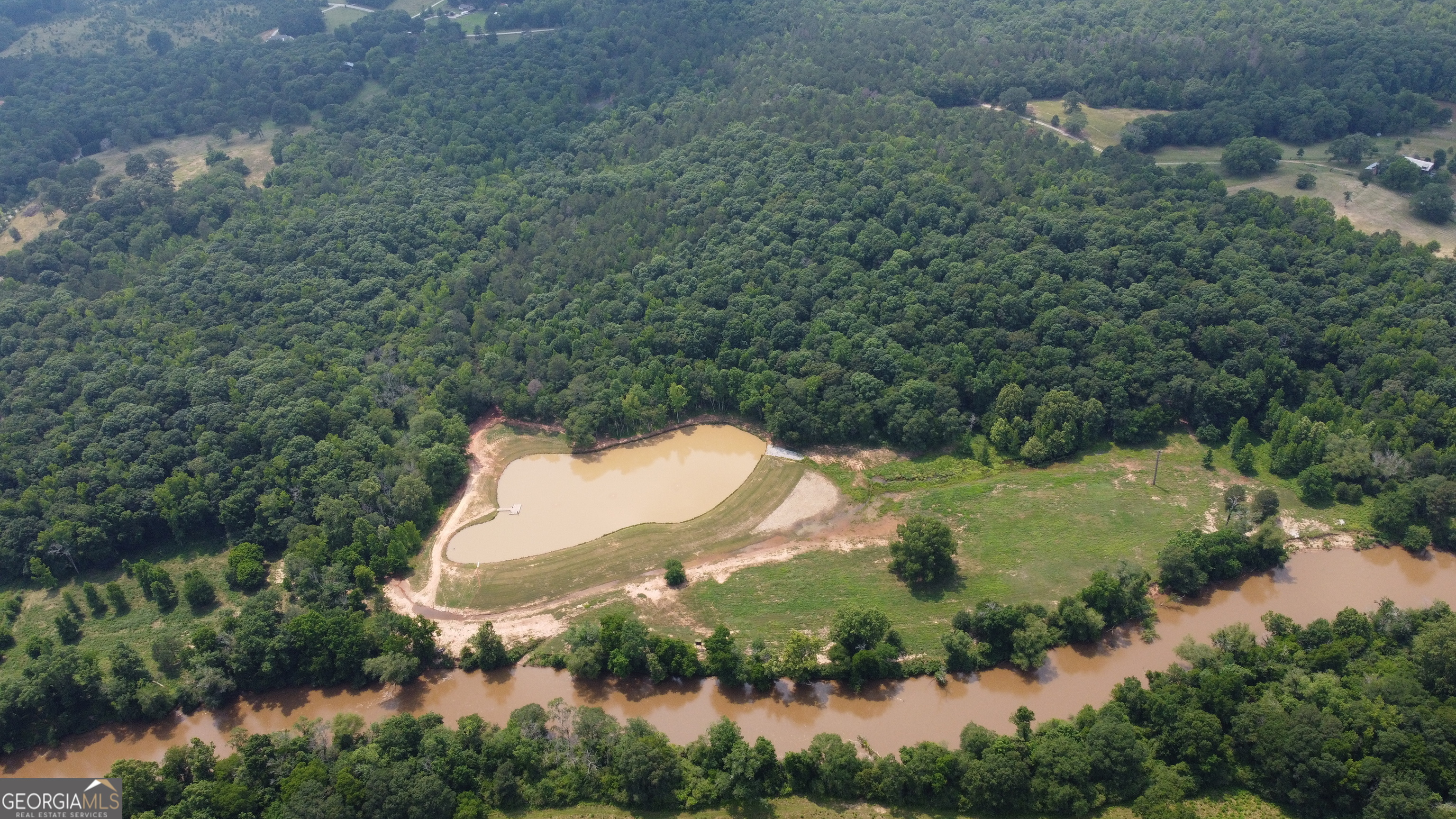 an aerial view of a house