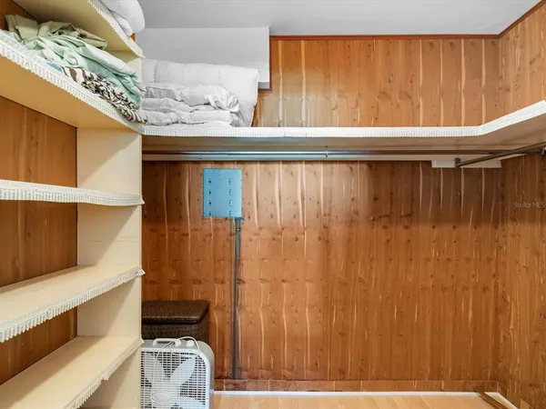 a view of wooden door