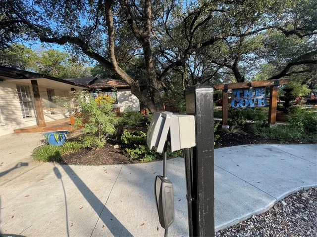 a street view with tall buildings