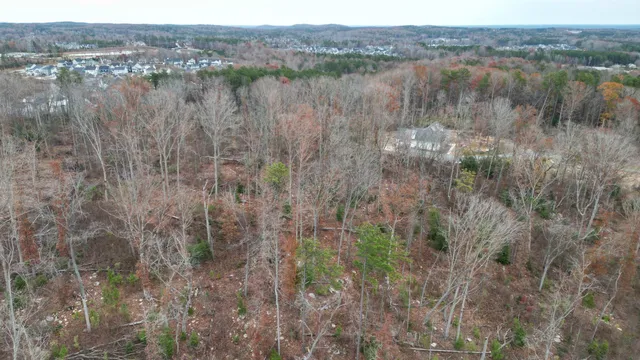 a view of a town with mountains