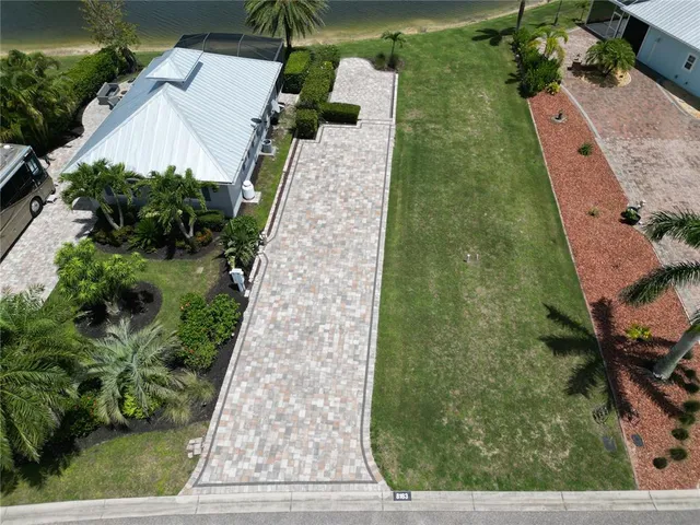 an aerial view of a house