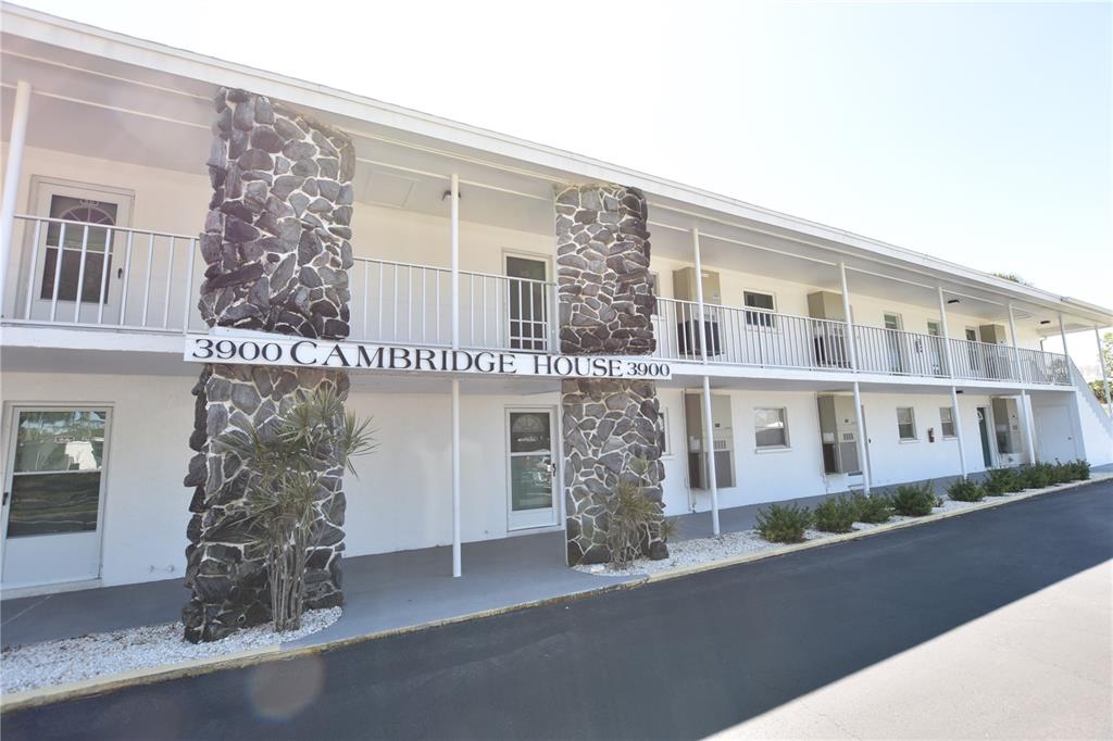 a front view of a building