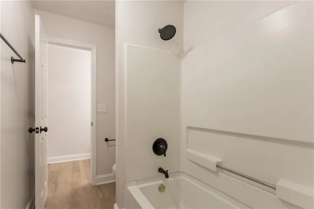 a bathroom with a tub