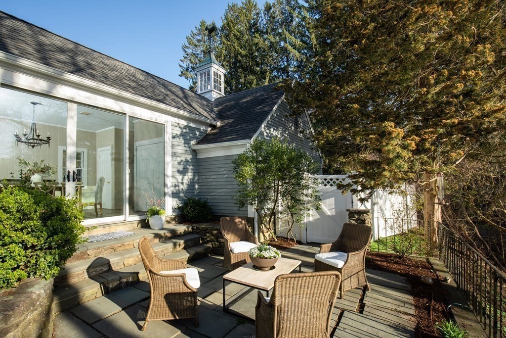 55 Sunset Rock Road Andover, MA 01810 - Photo 10 of 36 a view of a patio with couches table and chairs and potted plants