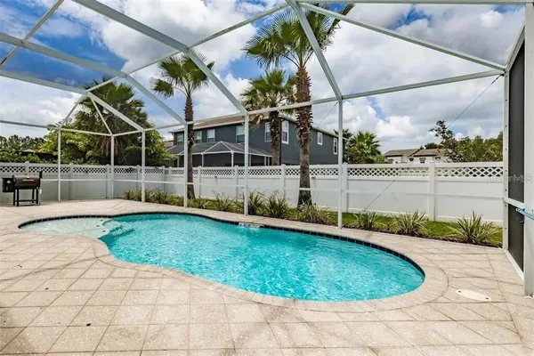 a view of a yard with a tree