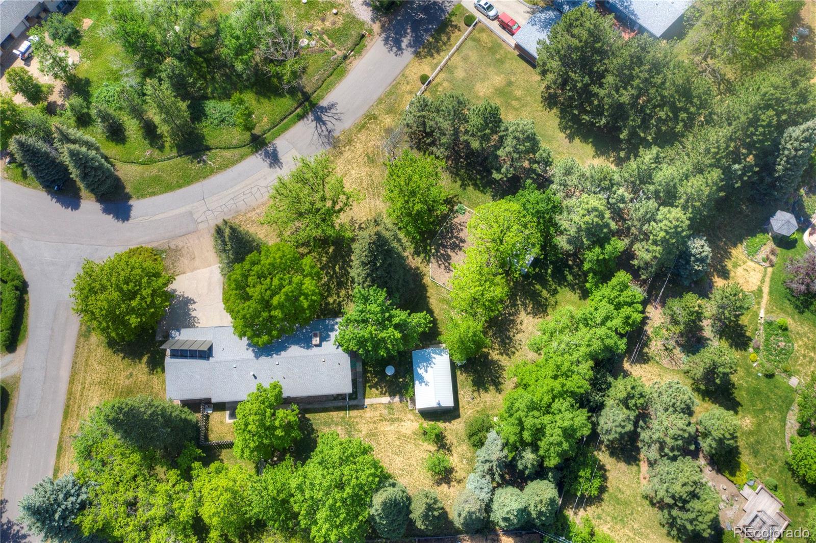 4405 Agate Road Boulder, CO 80304 - Photo 40 of 40 an aerial view of a house with a yard and garden