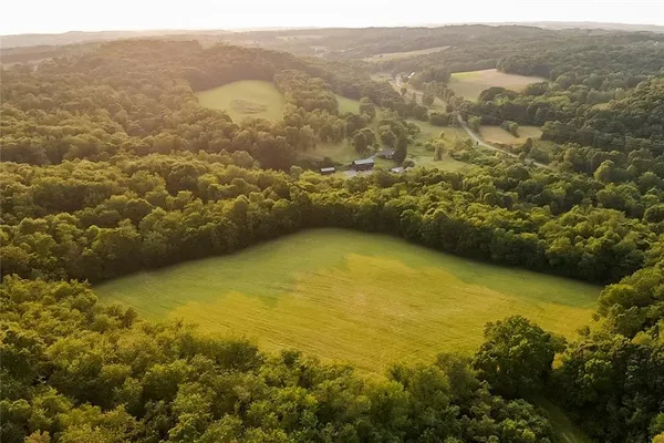 an aerial view of a house having outdoor space