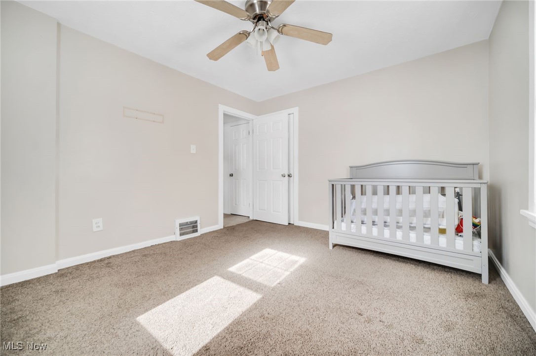 5674 Middle Ridge Road Madison, OH 44057 - Photo 18 of 26 Primary bedroom featuring a ceiling fan, and carpet floors