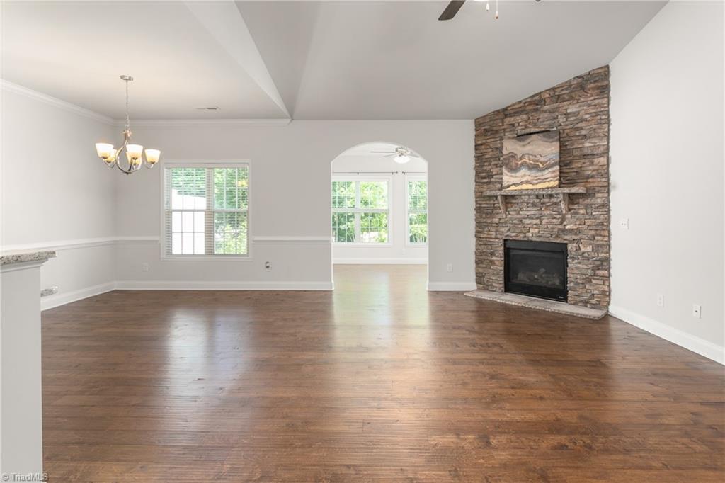 131 Windmill Trail High Point, NC 27265 - Photo 10 of 50 The living room has a stone gas log fireplace