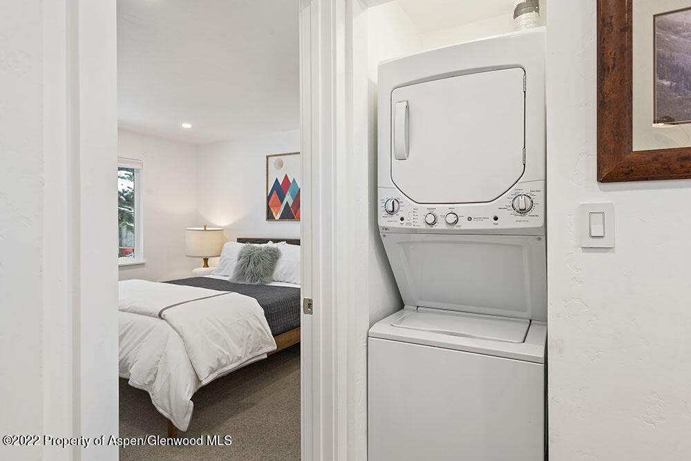 1050 Waters Avenue, Unit 14 Aspen, CO 81611 - Photo 7 of 19 a bed room with a bed and a mirror