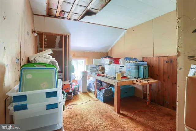 a view of a room with racks