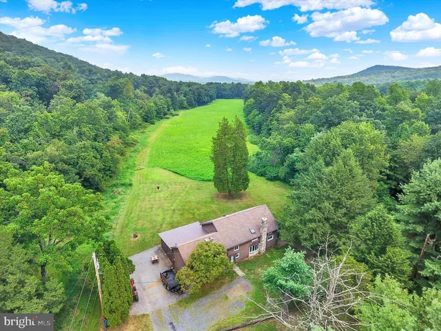 a view of swimming pool with a yard and trees