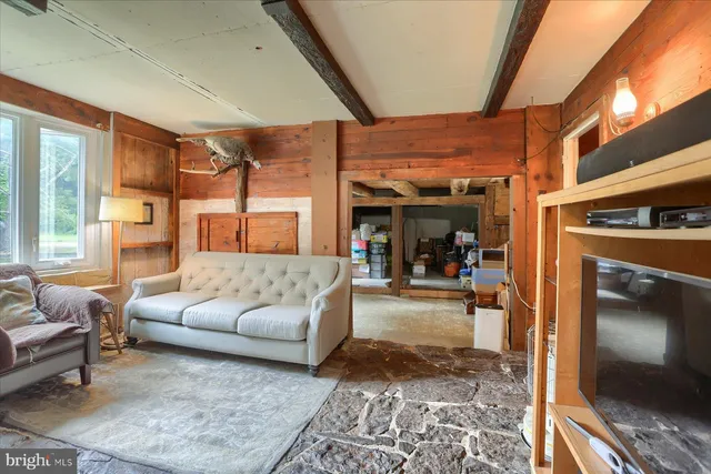 a building outdoor space with patio furniture