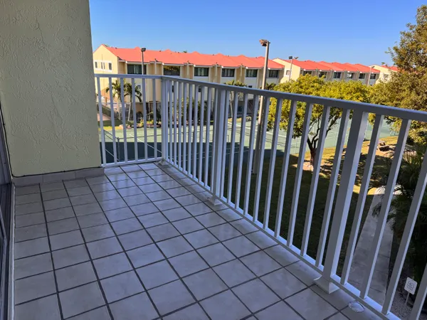 a view of a balcony