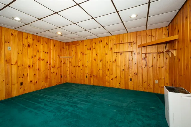 a view of an empty room with painted walls