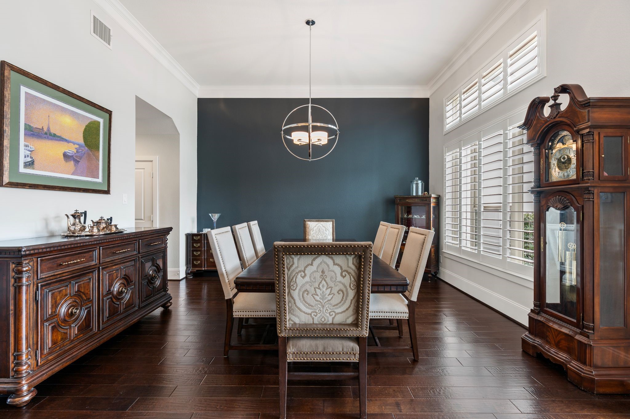 2926 Fairmont Ridge Lane Katy, TX 77494 - Photo 9 of 49 a view of a dining room with furniture wooden floor and a chandelier