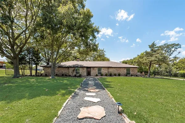 a view of a house with a back yard