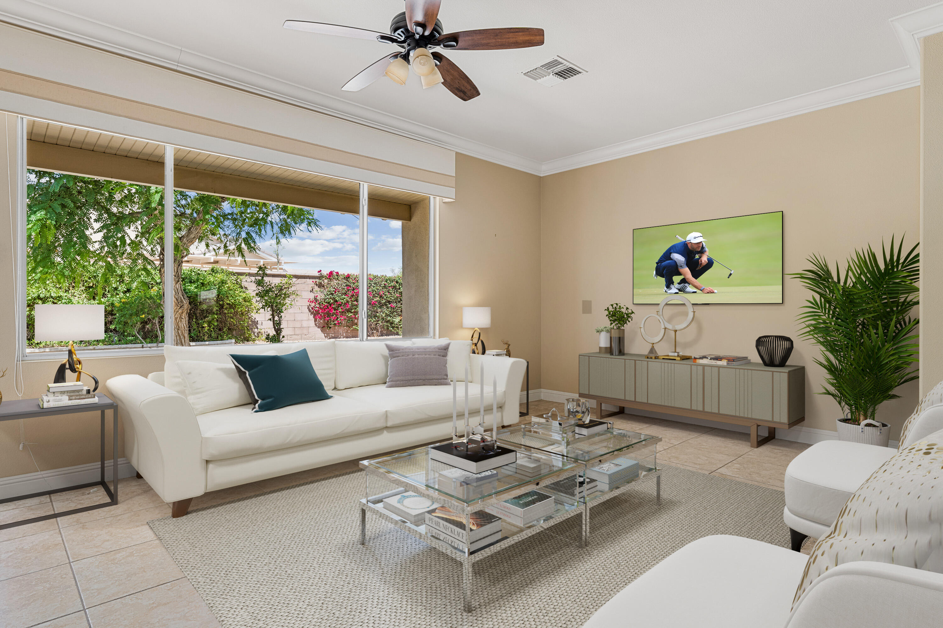 36403 Monarch Pass Palm Desert, CA 92211 - Photo 11 of 32 a living room with furniture and a large window