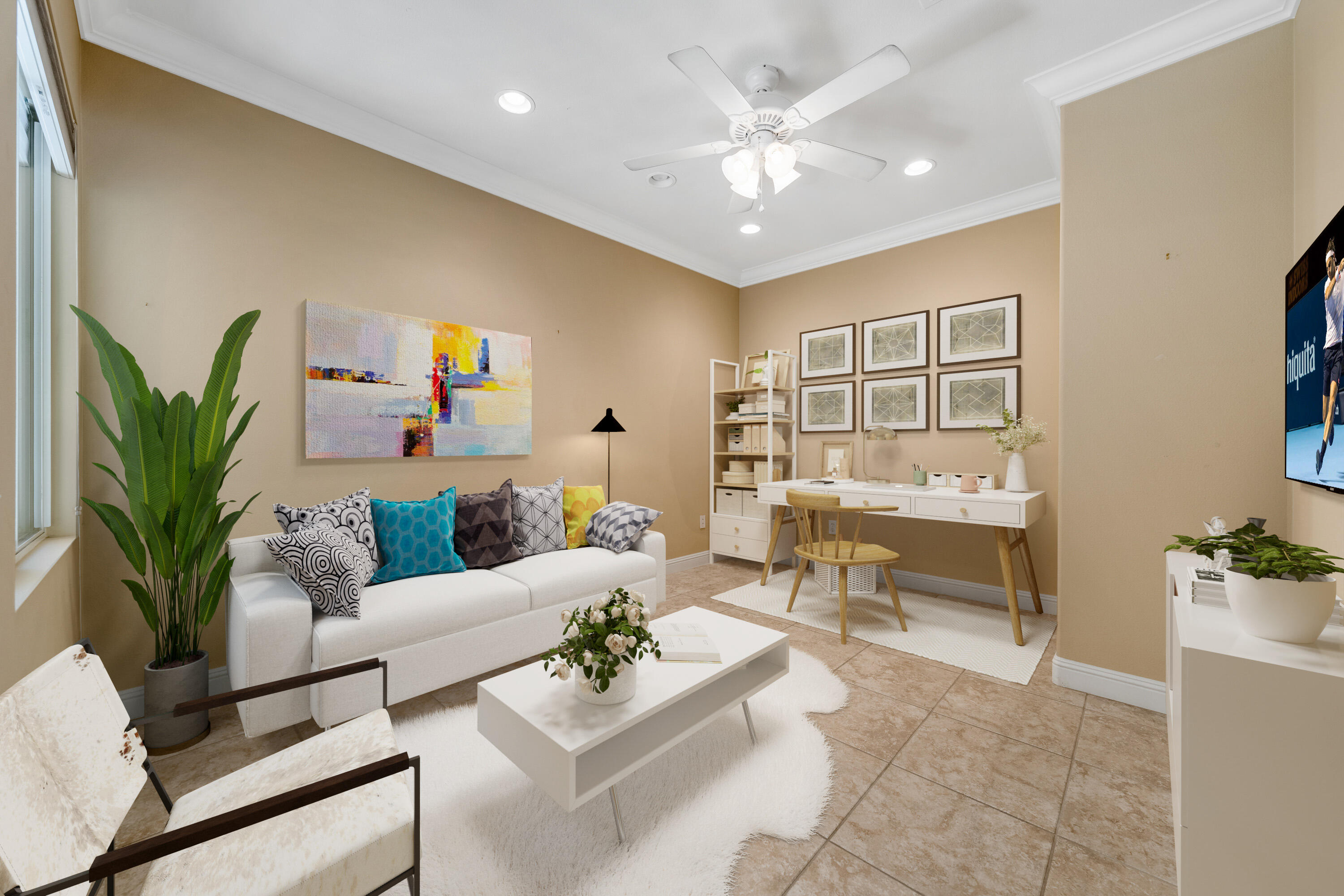 36403 Monarch Pass Palm Desert, CA 92211 - Photo 18 of 32 a living room with furniture potted plant and a window