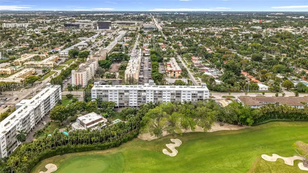 a view of a city with tall buildings