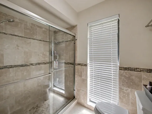 a bathroom with a shower