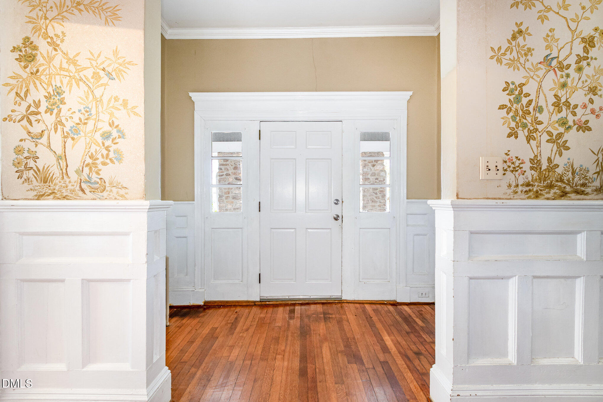 2636 Chapel Hill Road Durham, NC 27707 - Photo 6 of 35 view of a hallway with wooden floor and a bathroom