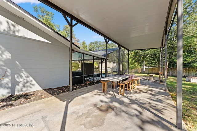 a view of a park with slide
