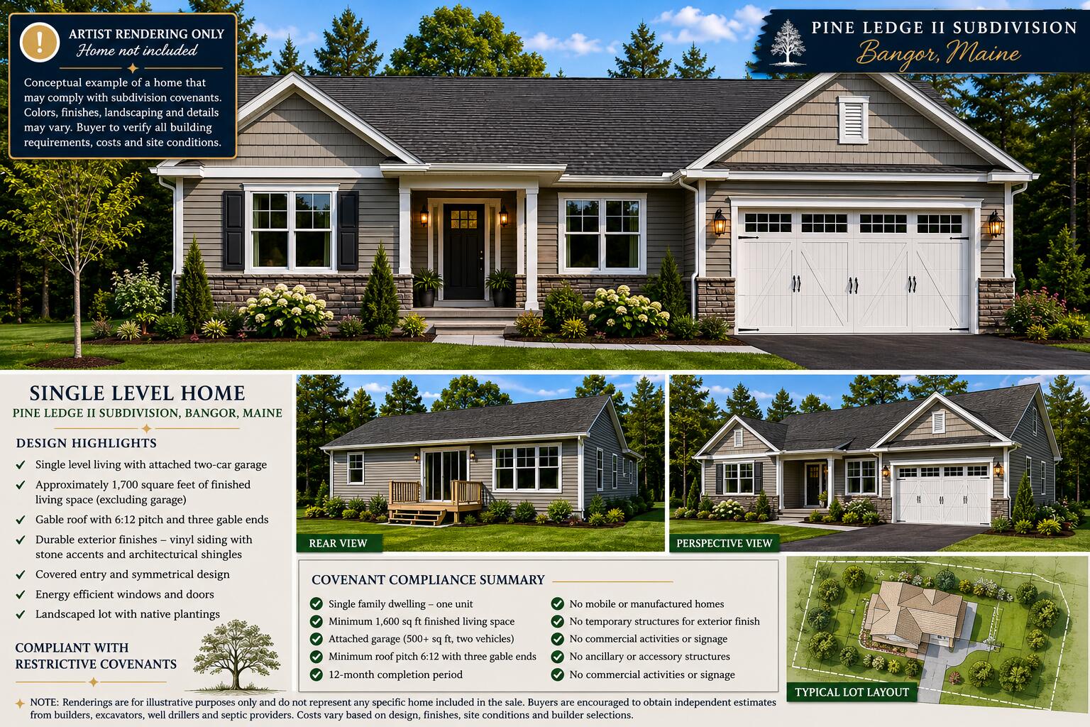 165 Pine Ledge Road Bangor, ME 04401 - Photo 6 of 7 Rendering of Single Level Home