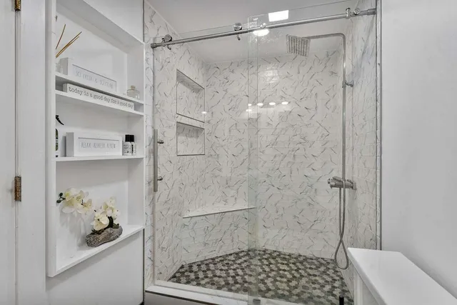 a bathroom with a shower