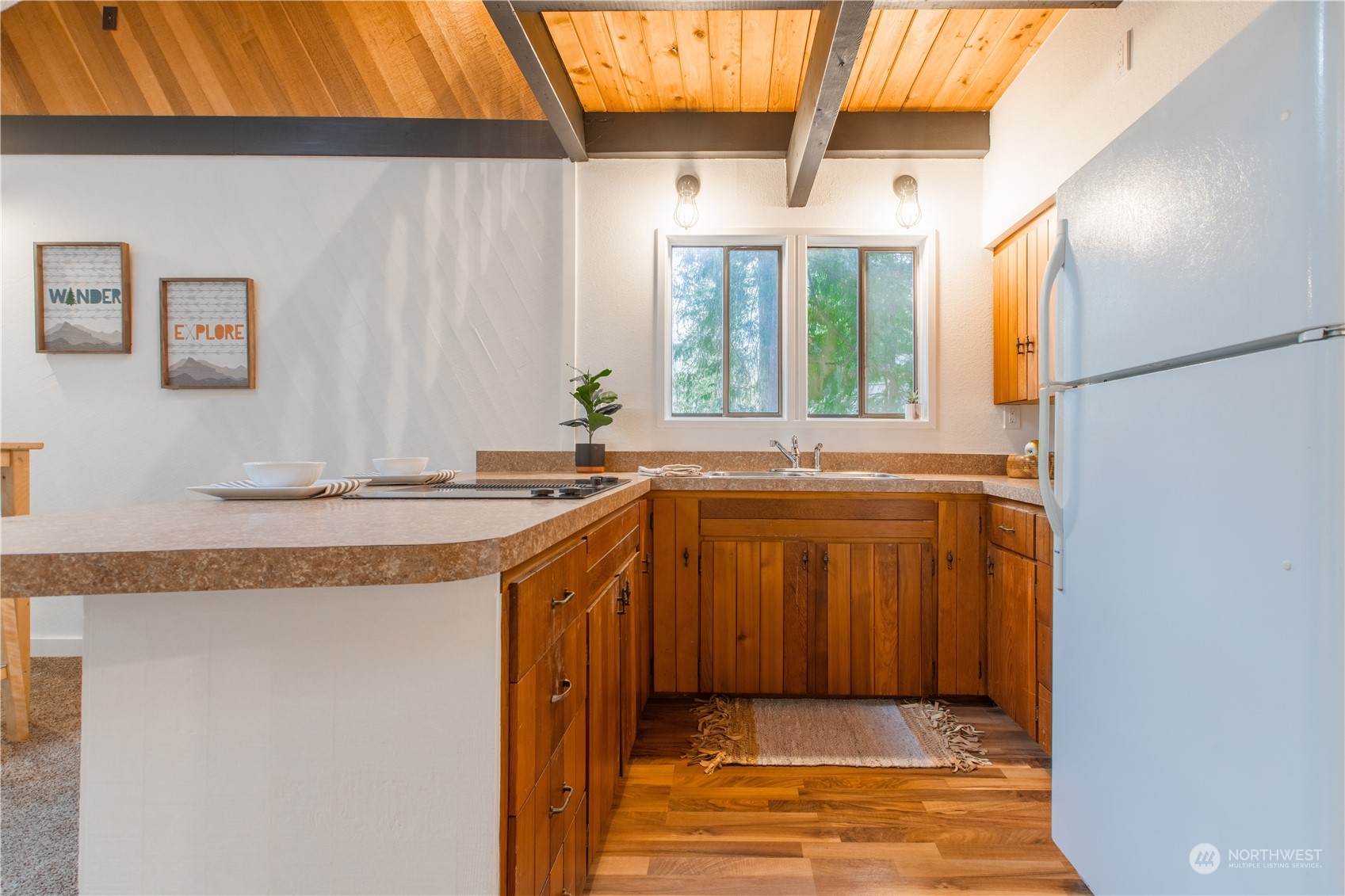 7736 View Ridge Drive Maple Falls, WA 98266 - Photo 6 of 25 a bathroom with a granite countertop sink and a mirror