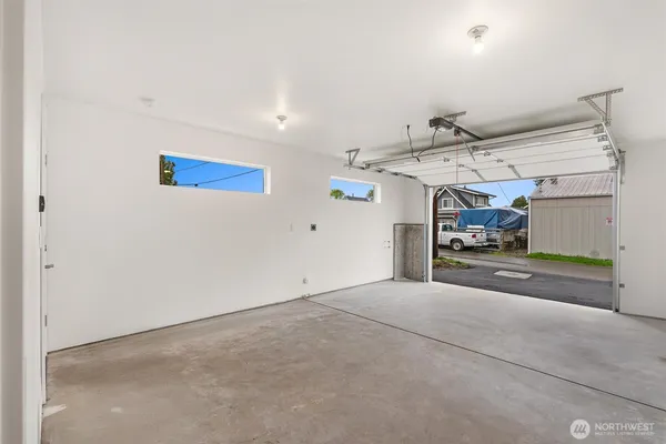 a view of a garage