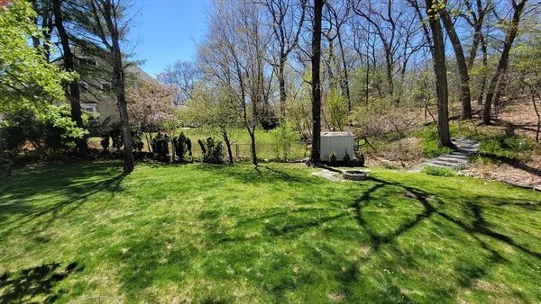 a view of backyard with green space