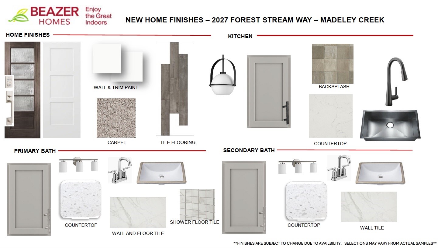 2027 Frst Strm Way Conroe, TX 77304 - Photo 8 of 8 2027 Forest Stream Home finishes. Please see a New Homes Sales Counselor as these options are subject to change.