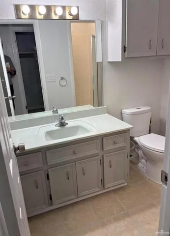 a bathroom with a sink toilet and vanity