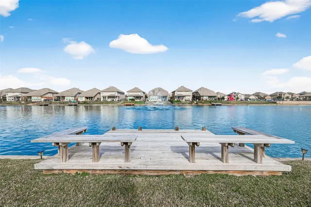 a view of a lake with outside space