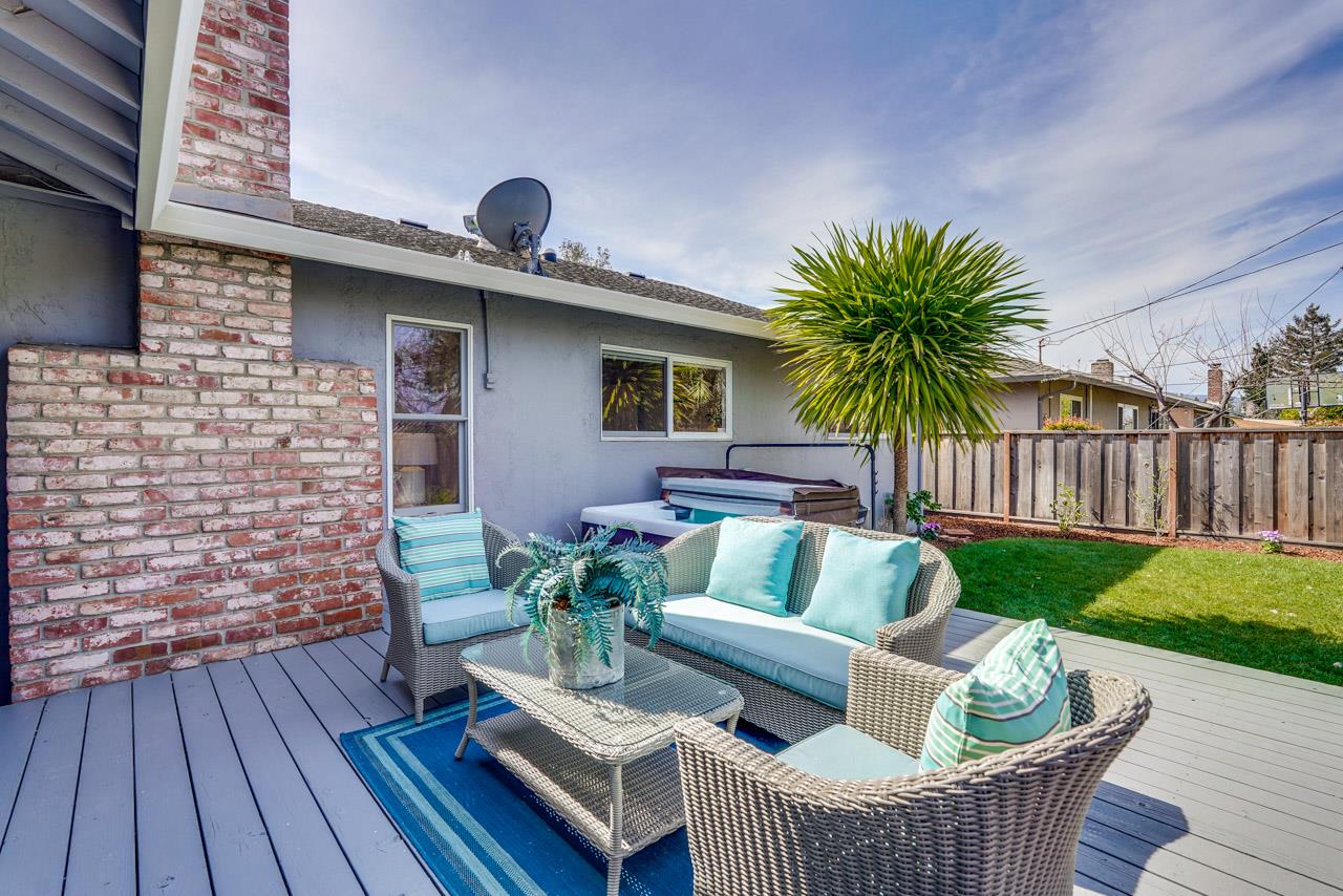 891 Humewick Way Sunnyvale, CA 94087 - Photo 42 of 45 a view of outdoor sitting area with furniture and wooden floor