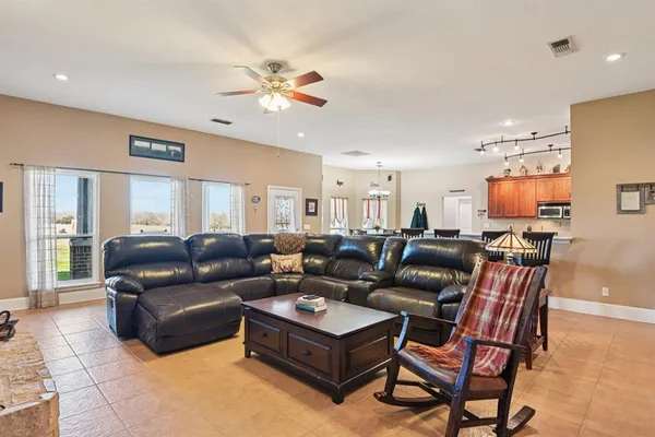 a living room with furniture