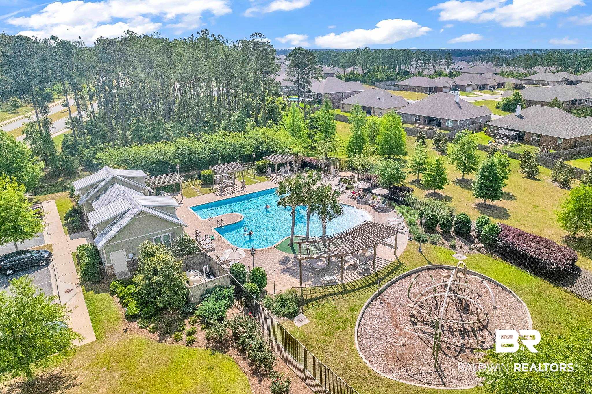 31350 Hoot Owl Road Daphne, AL 36527 - Photo 57 of 94 Aerial view of residential area with a pool