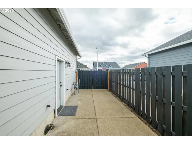 a view of a deck with a yard