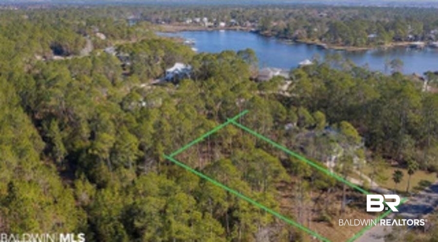 9030 Bay Point Drive Elberta, AL 36530 - Photo 9 of 16 Aerial view of property and surrounding area featuring property parcel outlined