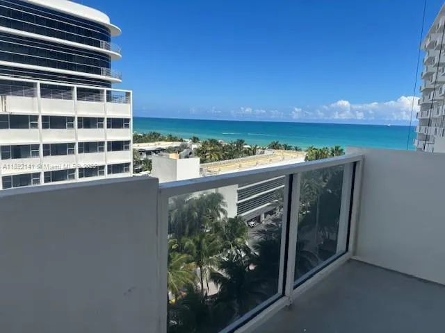 a view of a city from a balcony