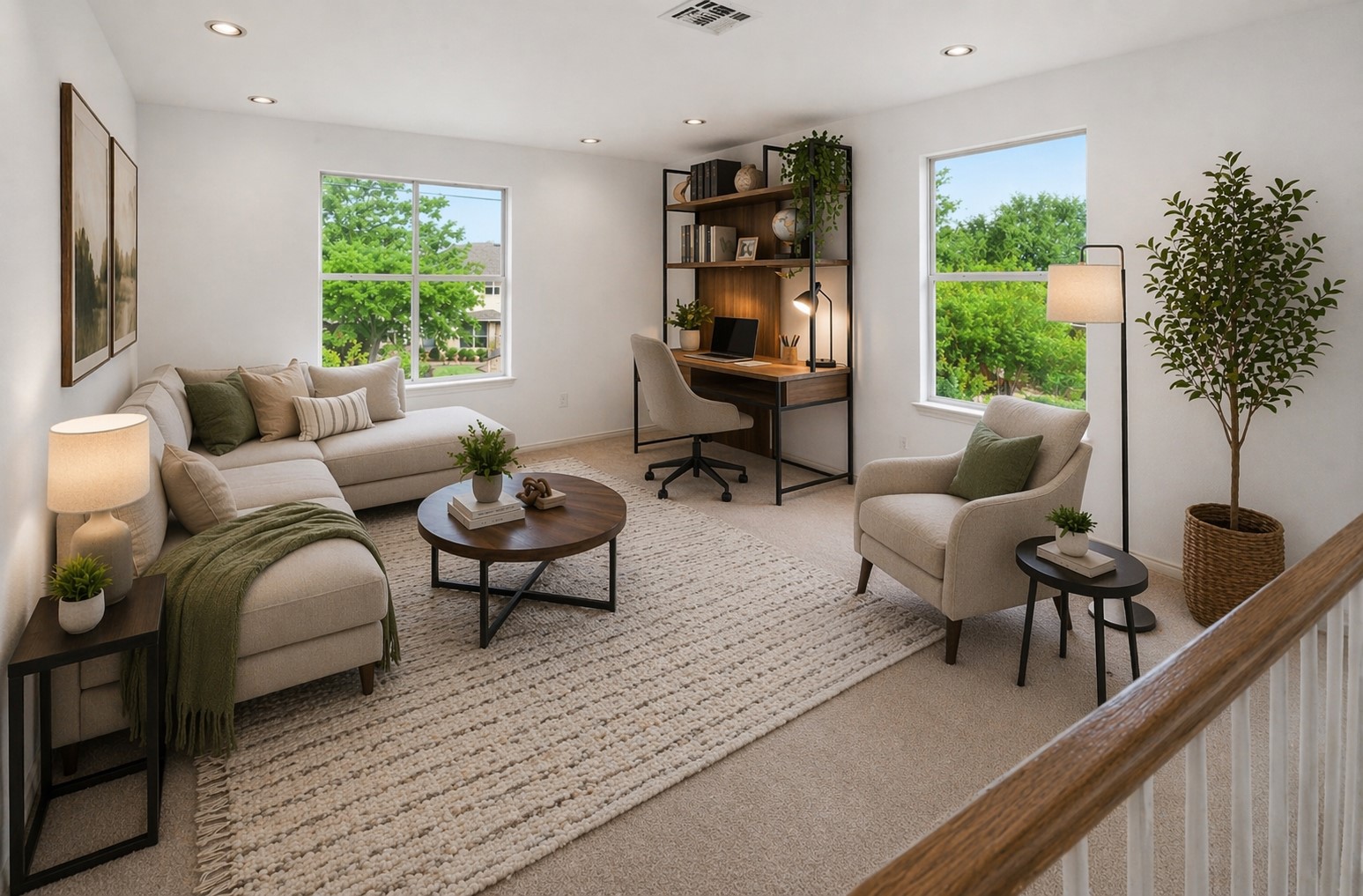 3629 Ruby Red Drive Austin, TX 78728 - Photo 20 of 35 Staged Loft (as a multi-use office and family room), AI-assisted