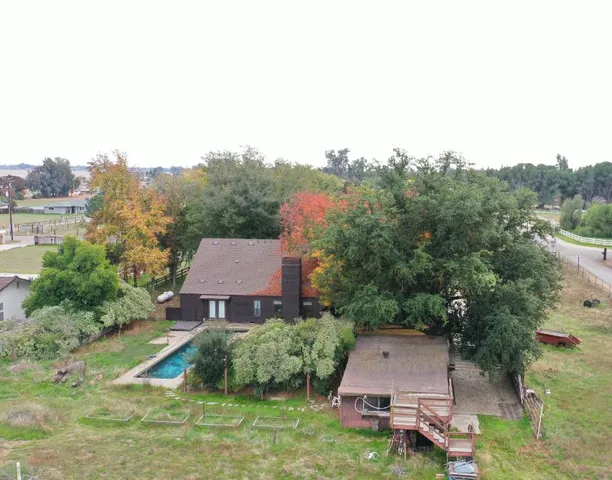 an aerial view of a house