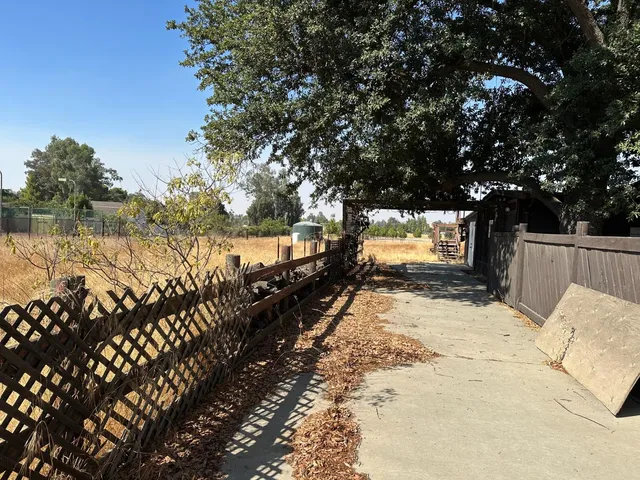 a view of a yard covered in snow