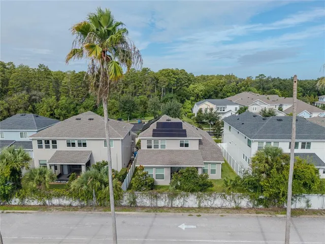 an aerial view of multiple houses