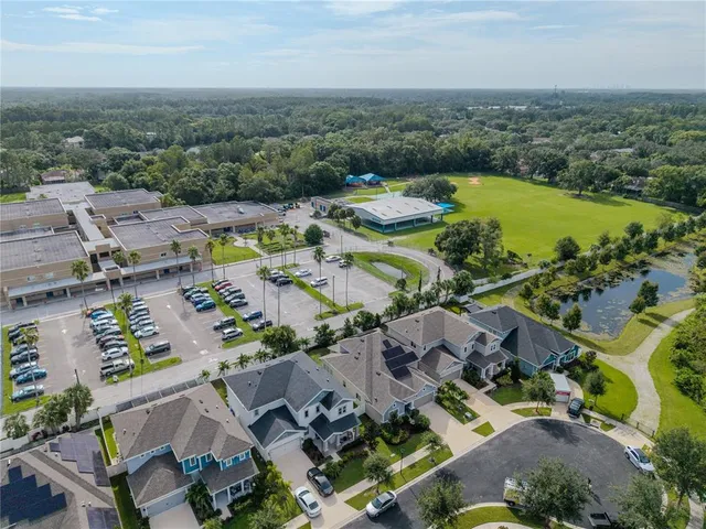 an aerial view of residential house with outdoor space