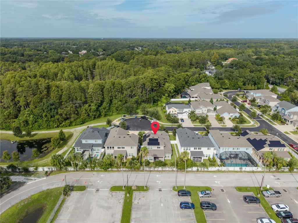 16409 Lucia Gardens Lane Tampa, FL 33625 - Photo 47 of 48 an aerial view of residential houses with outdoor space and ocean view